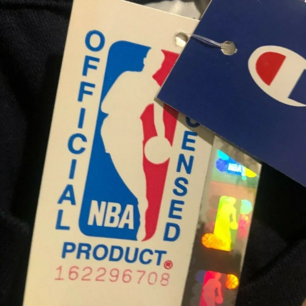 Vintage Champion Radiating C Logo NBA Navy Color T-Shirt Men's Large NWT VTG - Picture 4 of 4